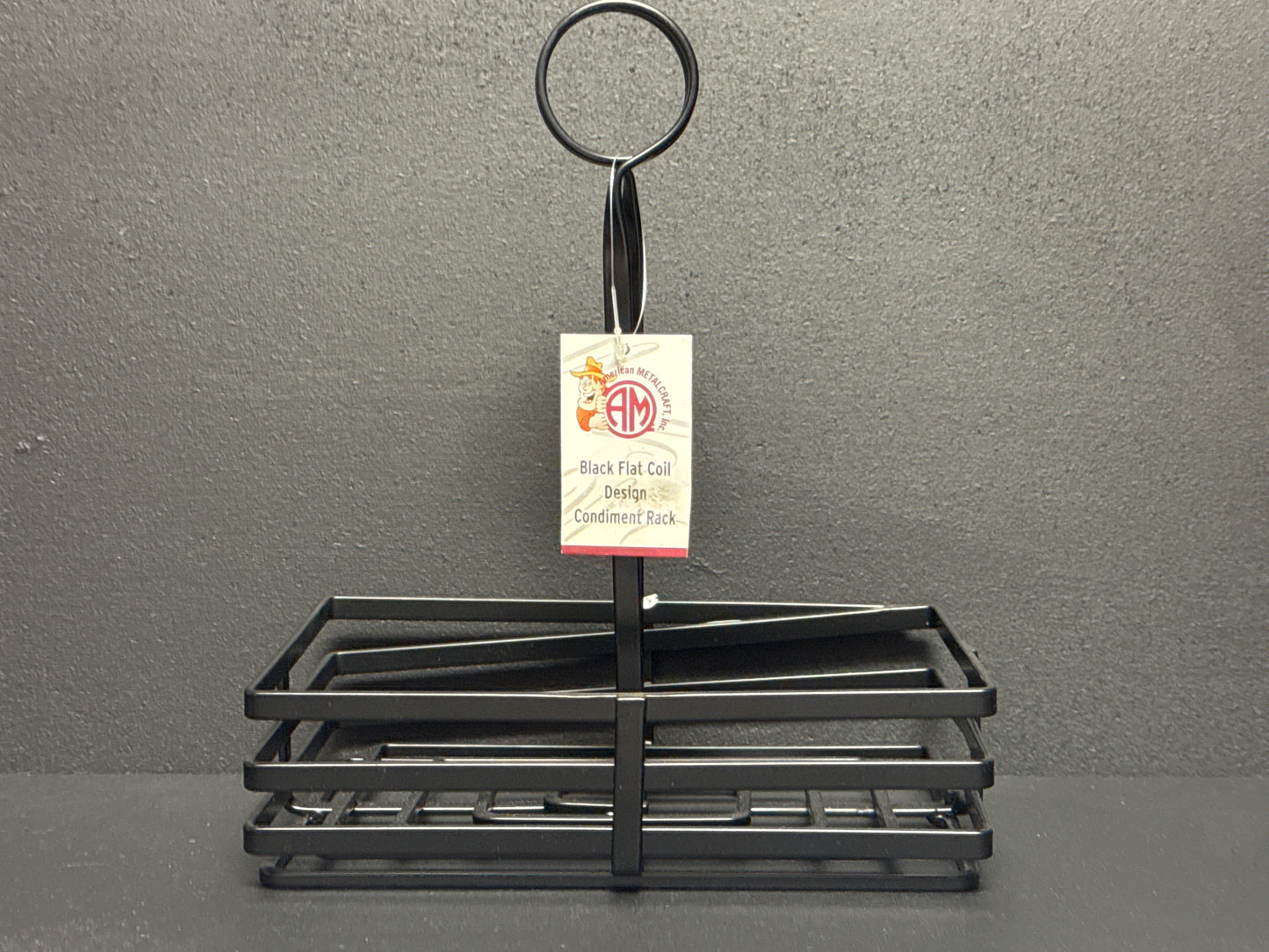 American Metalcraft CONDIMENT RACK, WROUGHT IRON, FLAT COIL, 6″ FWC68