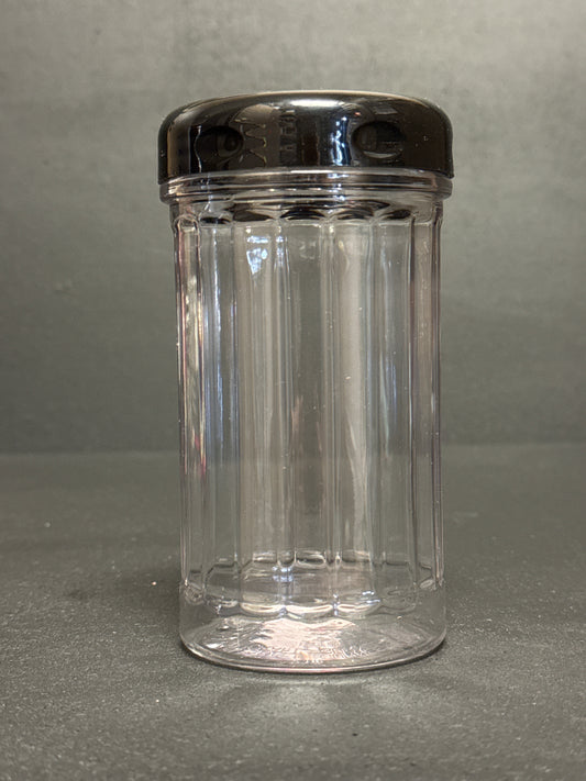 Tablecraft 12 Oz Fluted Plastic Shaker, Black Perforated Top P800BK