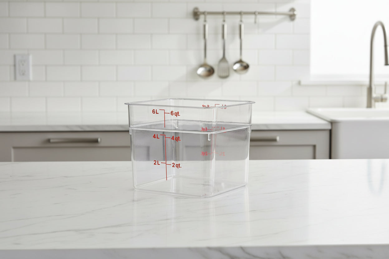 Cambro 6  Qt CAMSQUARES® CLASSIC FOOD STORAGE CONTAINERS - CAMWEAR®  6SFSCW135