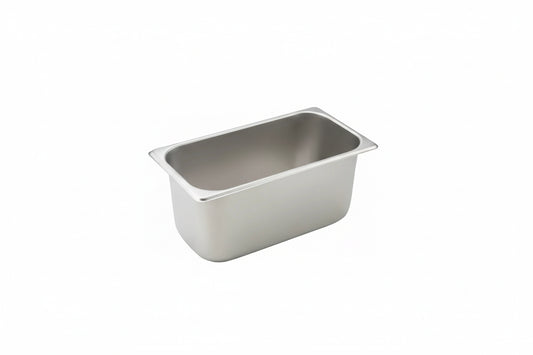 Winco SPT6 - Third Size x 6" Straight-Sided Steam Pan, 25 Gauge Stainless Steel