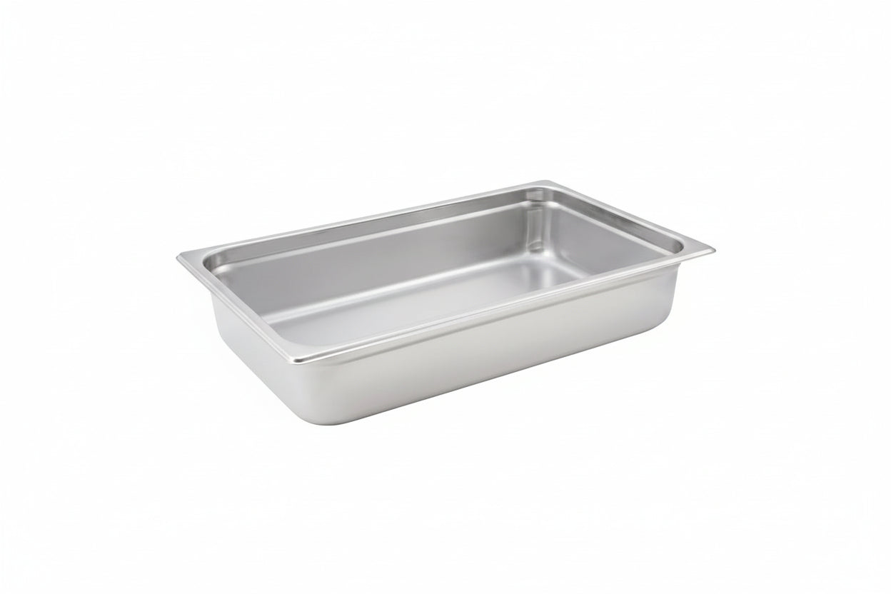 Winco SPJH-104 -Full Size x 4" Anti-Jam Steam Pan, 22 Gauge Stainless Steel
