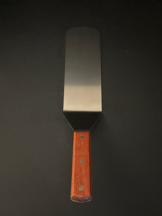 Browne Flexible Stainless Steel Solid Turner with 8"L x 3"W Blade & Hardwood Handle 14-1/2" 574314