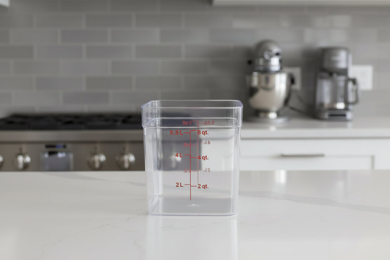 Cambro 8 Qt CAMSQUARES® CLASSIC FOOD STORAGE CONTAINERS - CAMWEAR® 8SFSCW135