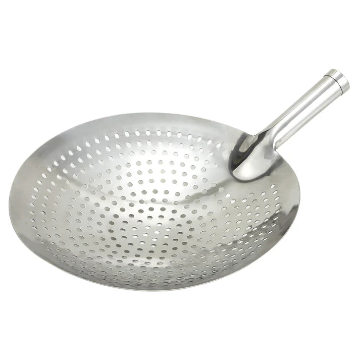 Winco 12" Extra Strength Short Handle Skimmer, Stainless Steel SC-12