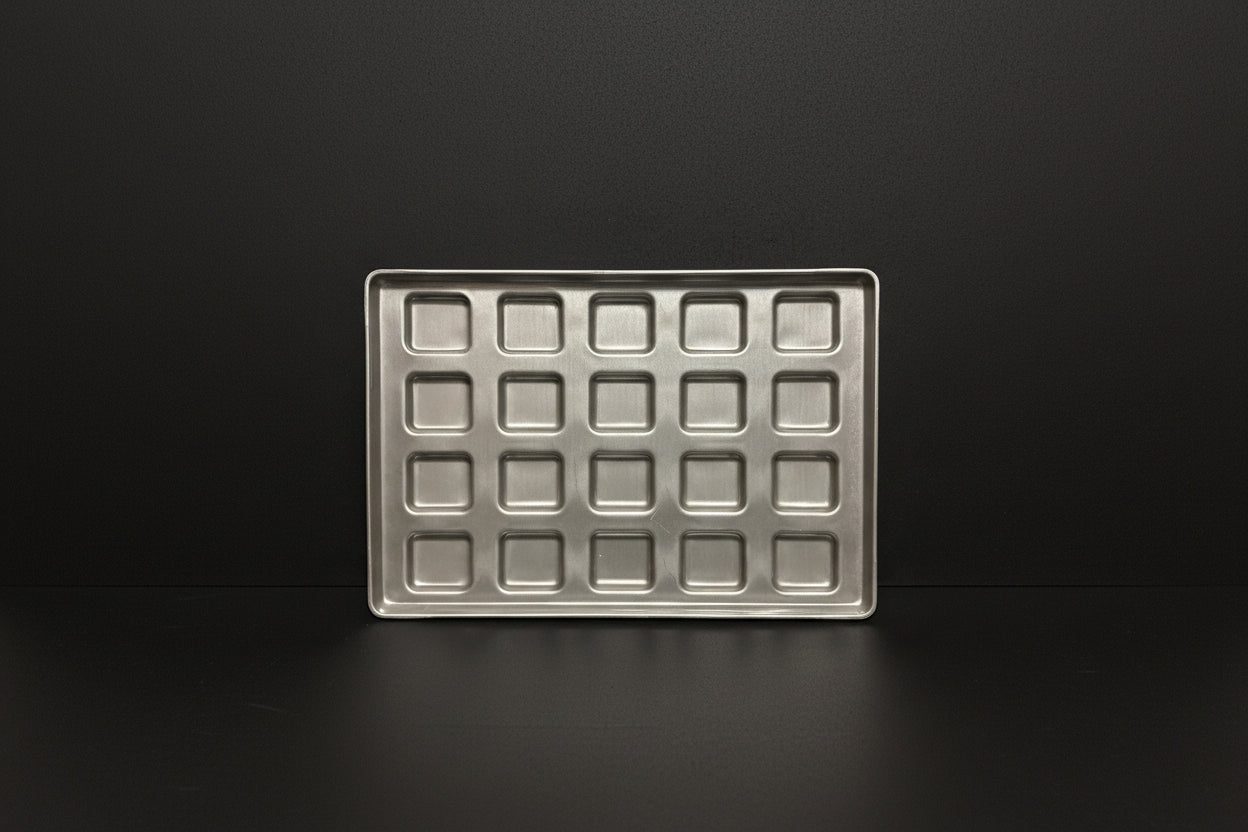 Chicago Metallic 22 Gauge Aluminized Steel Square Ciabatta Roll Pan - Band in Rim 46351