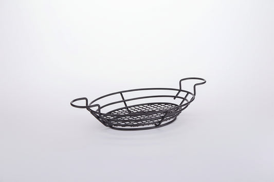 American Metalcraft Oval Wire Baskets With Ramekin Holders - Mesh Bottom BSKB811