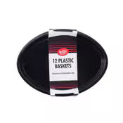 Tablecraft Black Texas Platter Oval Basket, Pack Of 12 C1086BK