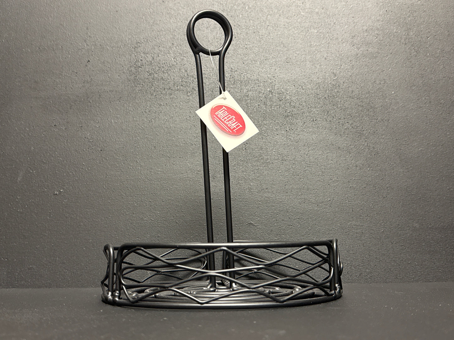 Tablecraft BK1780 Artisan Versa 7 3/4" Black Wire Condiment Caddy