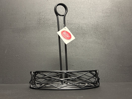 Tablecraft BK1780 Artisan Versa 7 3/4" Black Wire Condiment Caddy