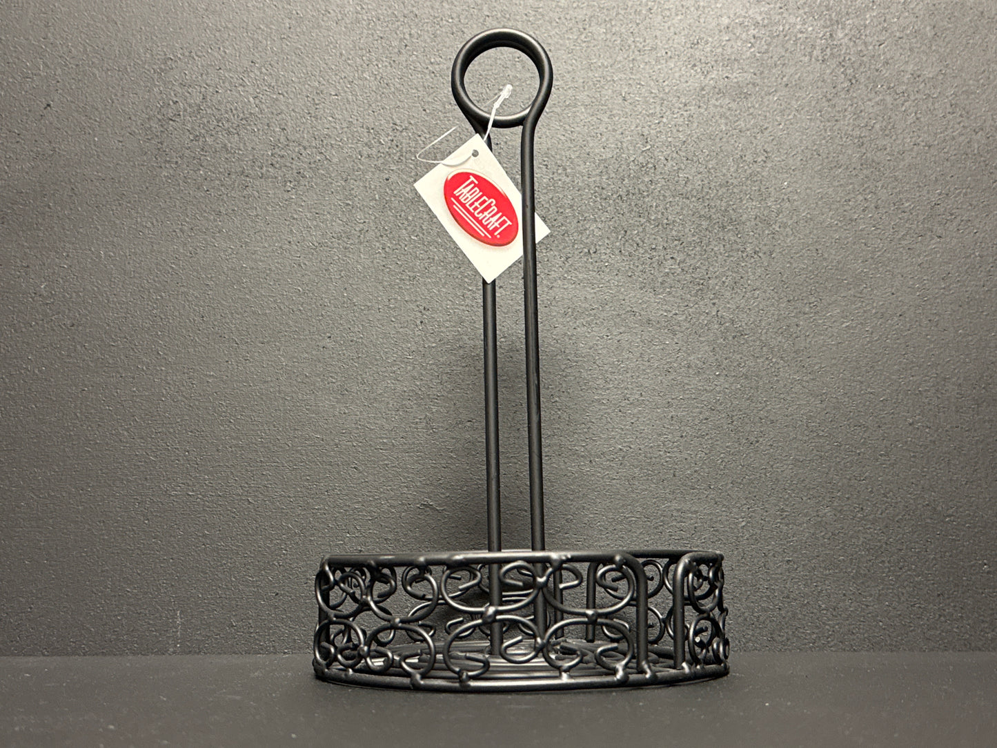 Tablecraft Mediterranean 6" black condiment caddy BK2595