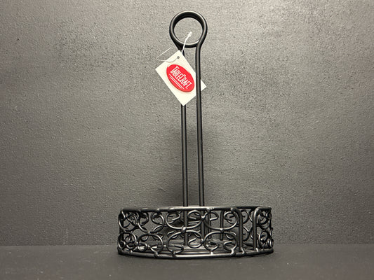 Tablecraft Mediterranean 6" black condiment caddy BK2595