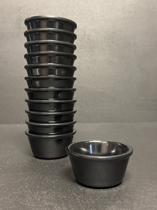 Thunder Group ML537BL1 3 oz Smooth Melamine Ramekin, Black