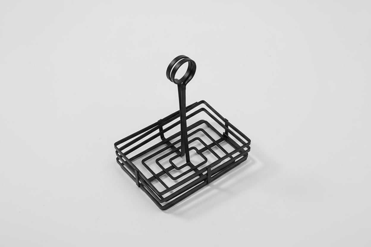 American Metalcraft CONDIMENT RACK, WROUGHT IRON, FLAT COIL, 6″ FWC68