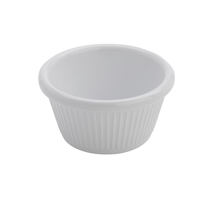 American Metalcraft RAMKEIN, MELAMINE, FLUTED, WHITE, 2 OZ. MRF250W