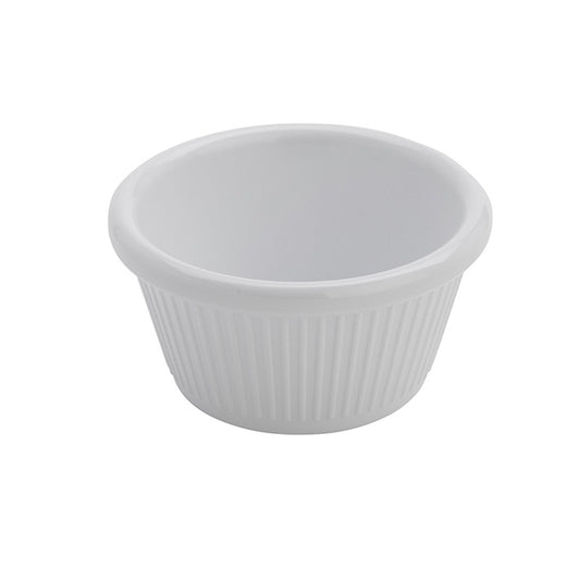 American Metalcraft RAMKEIN, MELAMINE, FLUTED, WHITE, 2 OZ. MRF250W