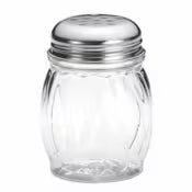 Tablecraft 6 Oz Swirl Plastic Shaker, Chrome Plated Steel Perforated Top P260