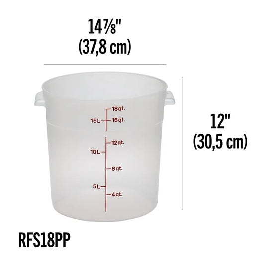 Cambro 18 Qt CLASSIC CAMROUNDS - TRANSLUCENT RFS18PP190