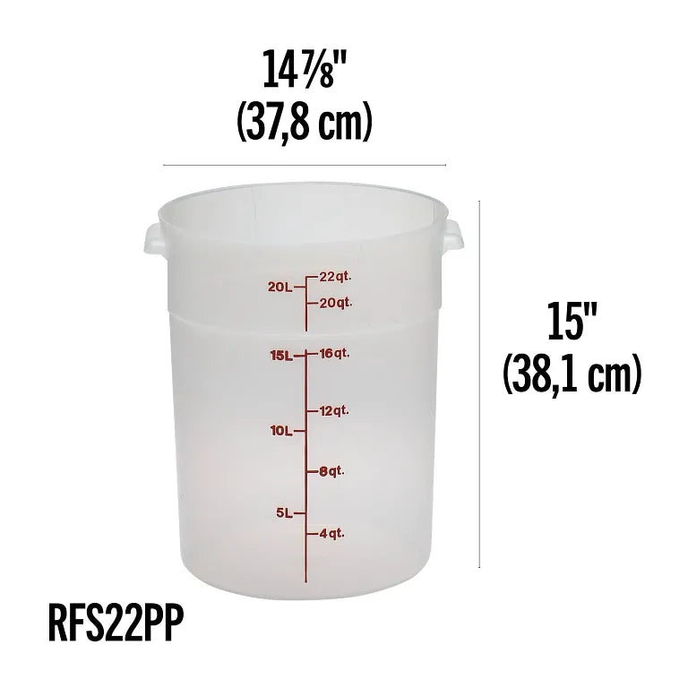Cambro 22 Qt CLASSIC CAMROUNDS - TRANSLUCENT RFS22PP190