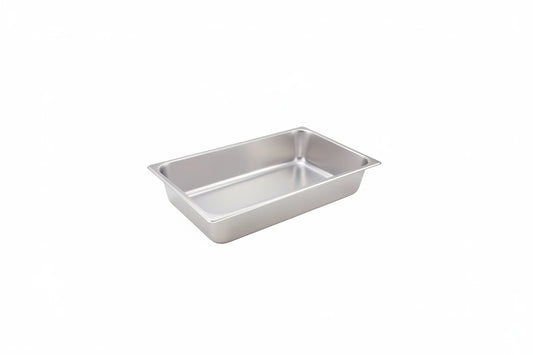 Winco SPF4 - Full Size x 4" Straight-Sided Steam Pan, 25 Gauge Stainless Steel