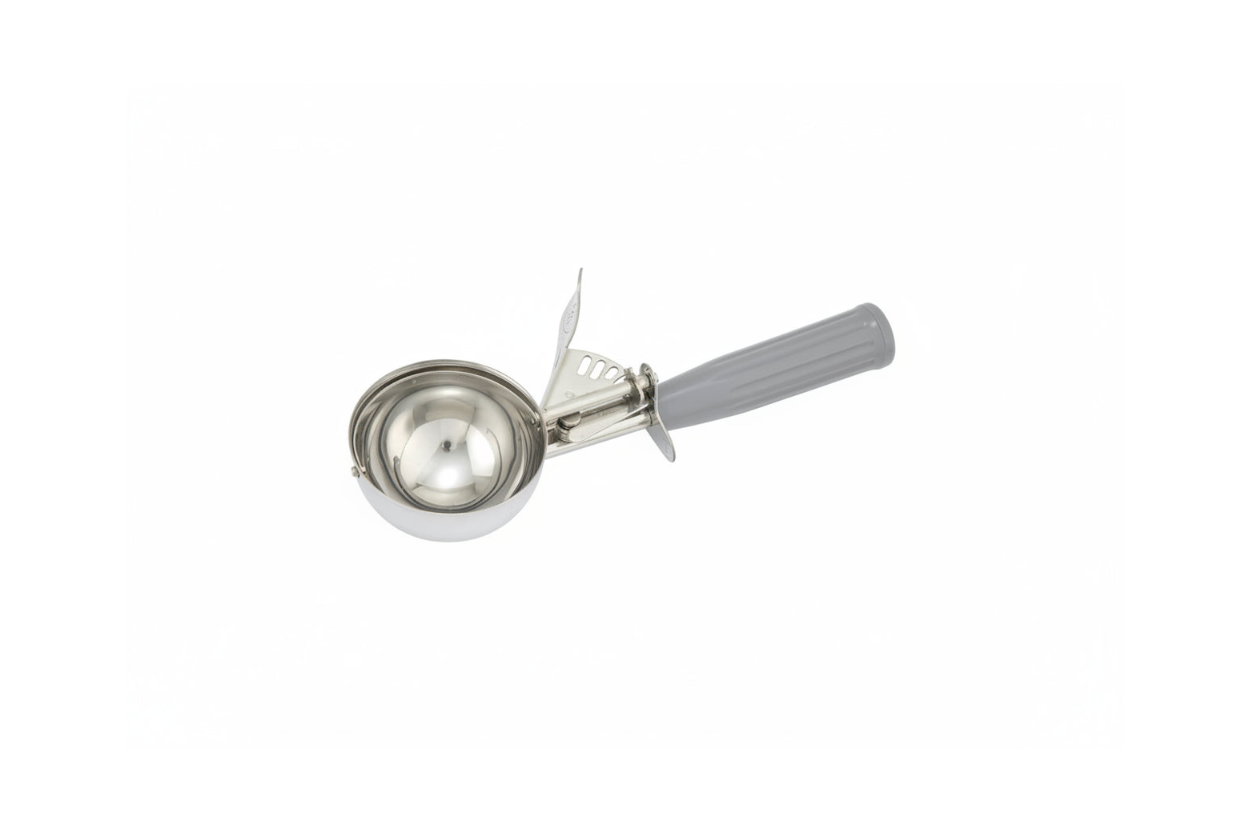 Winco Stainless Steel Thumb Press Disher with Plastic Handle, Size #8 ICD-8