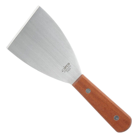 Winco Scraper, Wooden Handle, 4-1/2" x 3-1/8" Blade TN526