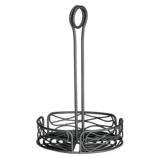 Tablecraft BK1780 Artisan Versa 7 3/4" Black Wire Condiment Caddy