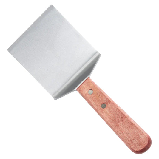Winco Steak/Burger Turner, Offset, Wooden Handle, 4-1/8" x 3-3/4" Blade TN46