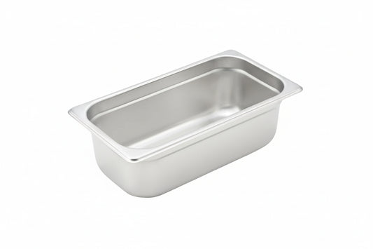 Winco SPJH-304 - Third Size x 4" Anti-Jam Steam Pan, 22 Gauge Stainless Steel