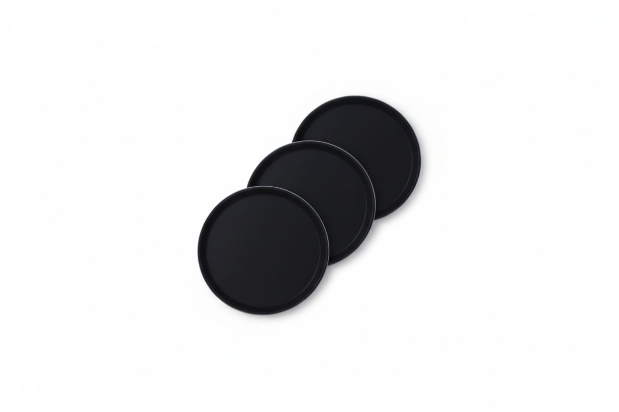 Thunder Group 14" ROUND TRAY, BLACK, FIBERGLASS PLFT1400BK