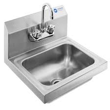 Gridmann 17 Inch Wide NSF Stainless Steel Hand Washing Sink Wall Mount w/ Faucet GR14-SERV2
