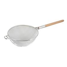 Browne 574133 - Strainer, 12" bowl, 15"L handle, double medium mesh, wood handle