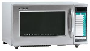 Sharp R21LVF Stainless Steel Medium-Duty Commercial Microwave with Touch Controls and 10 Programmable Memories - 1,000W, 120V