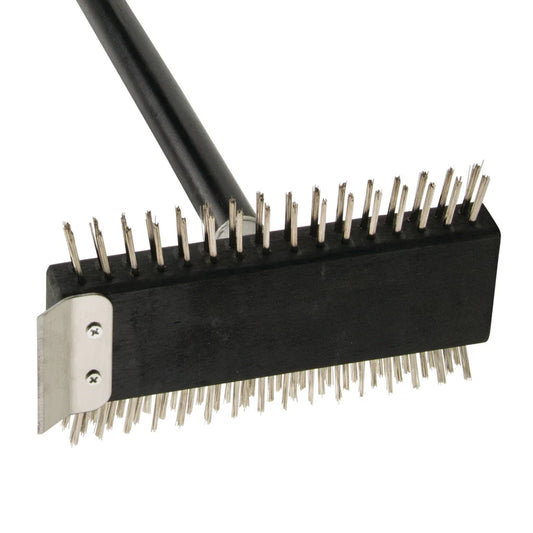 Winco Pizza Oven/Broiler Dual-Side Wire Brush with 30" Handle BR-30