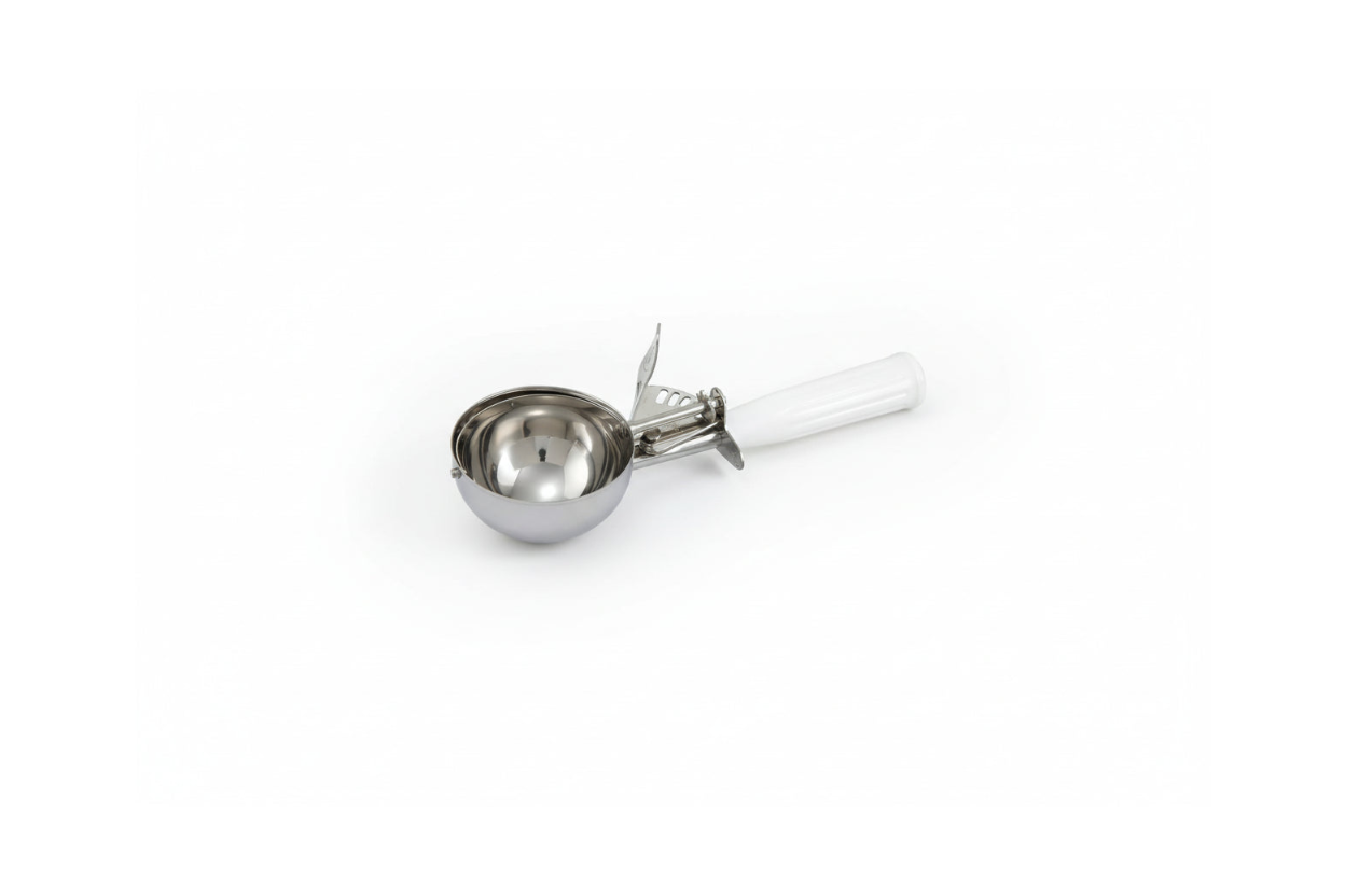 Winco Stainless Steel Thumb Press Disher with Plastic Handle, Size #6 ICD-6
