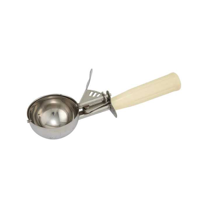 Winco Stainless Steel Thumb Press Disher with Plastic Handle, Size #10 ICD-10