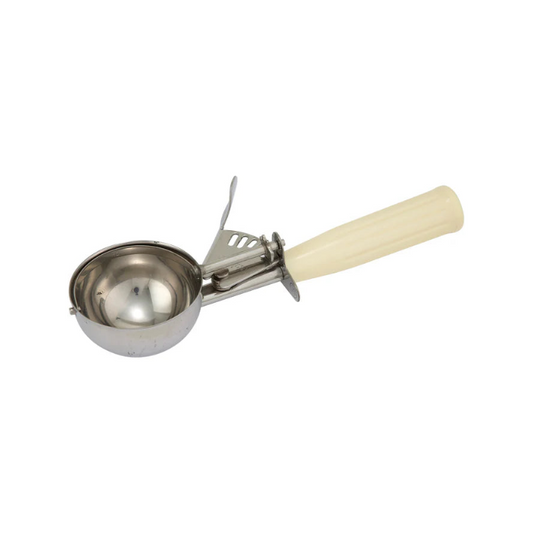 Winco Stainless Steel Thumb Press Disher with Plastic Handle, Size #10 ICD-10
