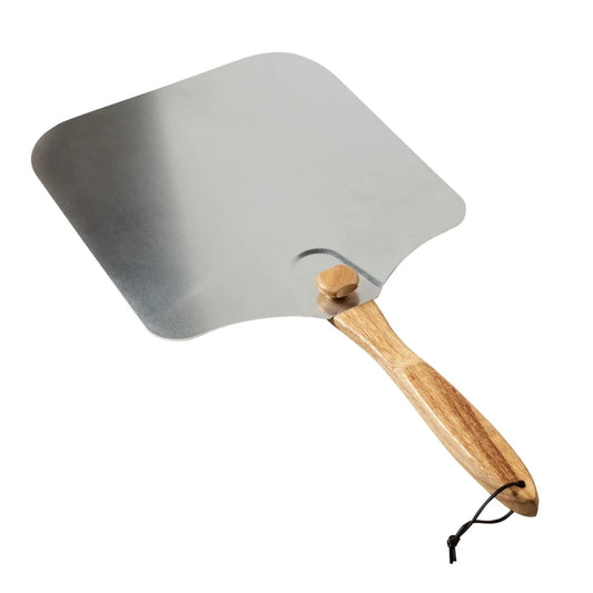 Winco KCH-08436 - Old Stone Aluminum Pizza Peel with Folding Handle, 14" x 16"