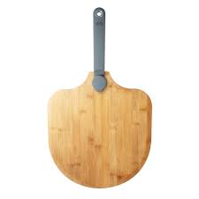 Winco BPP1214 - Old Stone Bamboo Pizza Peel with Folding Handle, 12" x 14"