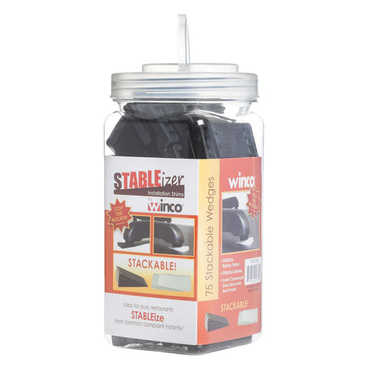 Winco sTABLEizer Plastic Table Wedges/Shims - Black TW-75B
