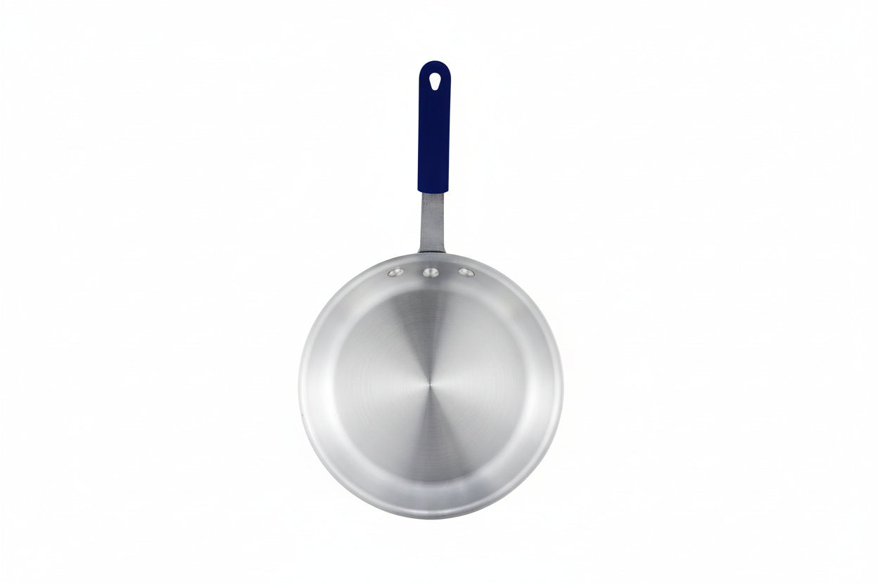 Winco Aluminum Fry Pan, Gladiator, Natural Finish - 12" Dia with Silicone Sleeve AFP-12A-H