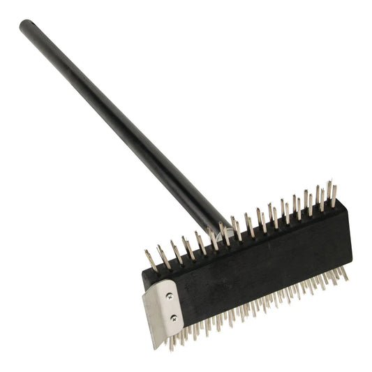 Winco Pizza Oven/Broiler Dual-Side Wire Brush with 30" Handle BR-30