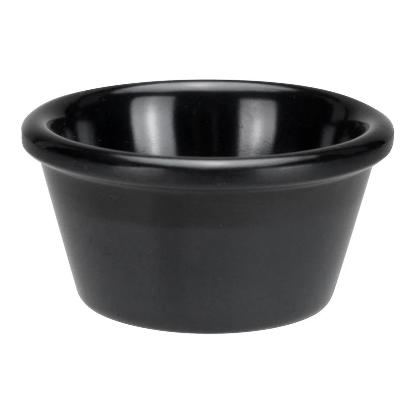 Winco Ramekin, 4 oz., plain, melamine, black RP-4K