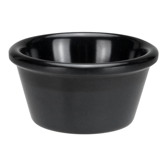 Winco Ramekin, 4 oz., plain, melamine, black RP-4K