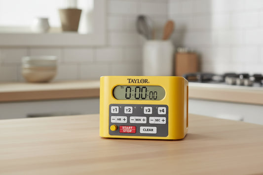 Taylor 4 Event Digital Timer - 4 1/2" x 6 1/4", Yellow 5839N