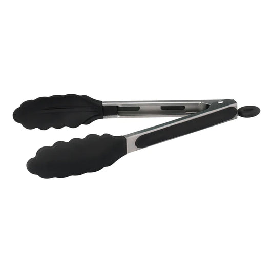 Winco Silicone Grip Utility Tongs with Lock Clip, Stainless Steel - 9" UTS-9K