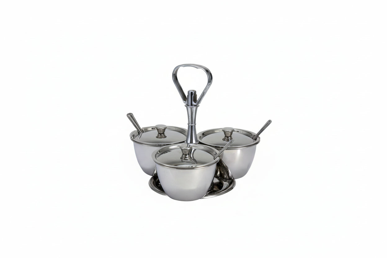Winco Relish Server, (3) 8 oz.Compartments, S/S RS-3