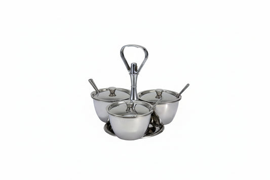 Winco Relish Server, (3) 8 oz.Compartments, S/S RS-3